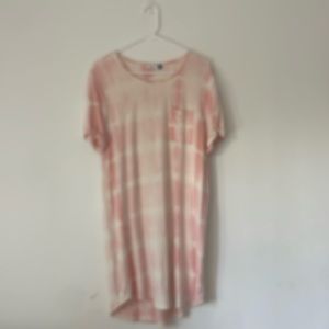 cabana life pink and white tie dye dress
